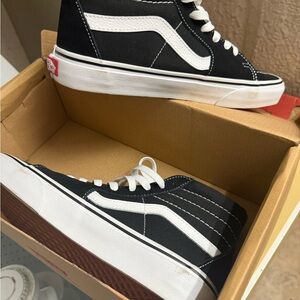 Vans Black & White High-Top Skate Sneakers
